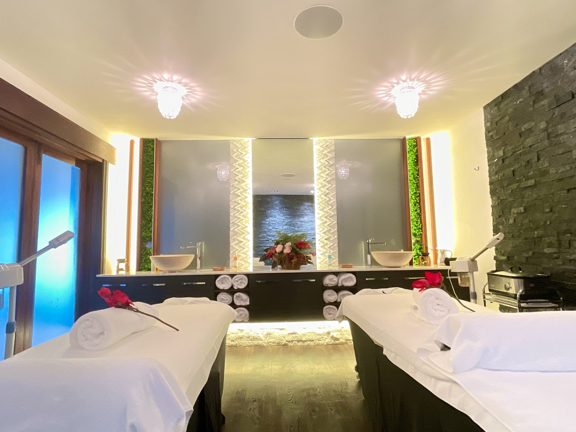 Double treatment room prepared for guests